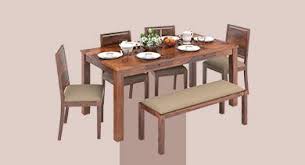 Set (84 x 42 rectangle dining table & 6 dining chairs) with sunbrella® cushions, created for macy's. Dining Tables Upto 20 Off Buy Wooden Dining Table Sets Online Urban Ladder