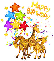 A fun, creative safari animal design with a 3d twist! Giraffe On Birthday Template Download Free Vectors Clipart Graphics Vector Art