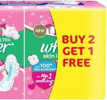 Whisper Ultra Skinlove Sanitary Pads for Women | 45 Thin XL+ Pads | Cottony  Soft Top Sheet | Irritation Free | 31.7 cm Long | With Disposable Wrap