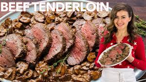 Beef tenderloin is the most tender cut of beef. Beef Tenderloin With Mushroom Sauce Video Natashaskitchen Com