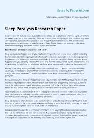 I think the a short undergraduate research paper is not the proper occasion for you to tackle huge issues, such as, was hamlet shakespeare's best tragedy. Sleep Paralysis Research Paper Essay Example