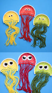 Paper Plate Jellyfish Craft For Kids Summer Craft Ocean Sea Animals Craft Video Video In 2020 Jellyfish Craft Turtle Crafts Ocean Animal Crafts
