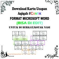 25 contoh undangan aqiqah dan kartu ucapan yang bisa di. Template Kartu Ucapan Aqiqah Format Word