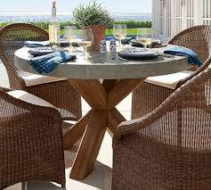 Abbott Round Dining Table Brown Pottery Barn Outdoor Dining Table Patio Furniture Sets Round Dining Table