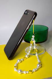 Pearl White Smiley Facephone Bead Strap Charm Hand Made With Love And Care To Order Each Item Is One Of In 2021 Beaded Necklace Diy Beaded Accessories Phone Charm