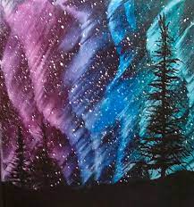 How to paint the northern lights, bob ross style, pt 1, oil painting techniques with yovette. Northern Lights Painting For Kids Painting Inspired