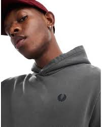 Fred Perry Heavy Weight Hoodie in Grey for Men
