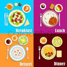 We'll either have a lunch or a dinner at a nearby hotel.' but, as you can see, this is a fairly unusual usage. European Cuisine Dishes For Breakfast Stock Vector Colourbox