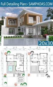 3 Bedrooms Modern Home Plan 14x13 5m Samphoas Plansearch House Plans Architectural House Plans Modern House Plans