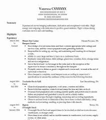 banquet server resume example resumes