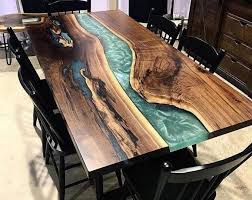 Blue River Table Top With Epoxy Inlay Burl Wood Epoxy Table Etsy In 2020 Wood Table Design Epoxy Wood Table Wood Resin Table