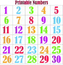 Printable Number Chart 1-30
