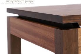 Walnut And Mahogany Desk Dining Table With Floating Top Wooden Dining Table Designs Hardwood Furniture Dining Room Chairs Upholstered