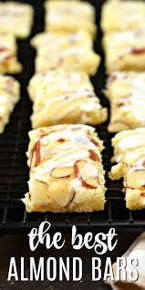 This is a quick recipe to wow company who drop by. Almond Bars Recipe