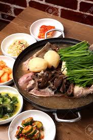 Korean Cuisine Chicken Baeksuk Boiled Duck Soup With Neungi Stock Photo Picture And Royalty Free Image Image 108079612
