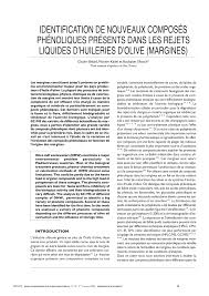 Pdf Identification De Nouveaux Composes Phenoliques Presents Dans Les Rejets Liquides D Huileries D Olive Margines