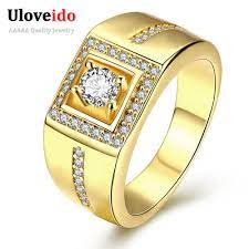Aliexpress Com Buy Chinese Jewelry 24k Rose White Gold Plated Rhinestone Men Ring Big For Engageme Rings For Men Luxury Rings Jewellery Jewelry Wedding Rings