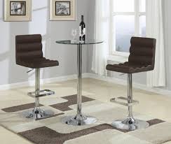 A round table with a leaf can easily hand six. Round Bar Table With Chrome Base