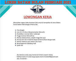 Area bekasi kawasan industri mm2100. Lowongan Kerja Dokers Grand Batam Mall Lowongan Kerja Batam 2021