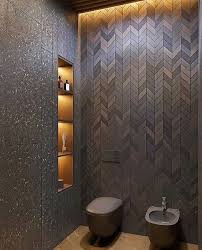 Klozet Ve Arkasindaki Seramik Renkleri Cok Hos Ayrica Doseme Seklide Basarili Yanindaki Nis In 2020 Modern Style Bathroom Modern Bathroom Design Bathroom Design Decor