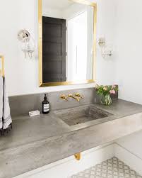 Concrète (stof), een natuurlijke geurstof concrete (fear factory), een album van fear factory concrete (kin ping meh), een album van kin ping meh uit 1976 Concrete And Gold Bathroom See This Instagram Photo By Studiomcgee Unique Bathroom Sinks Concrete Bathroom Unique Bathroom