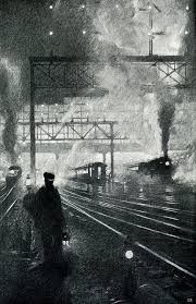 1912 Soot And Steam Railroad Art Landscape Artwork Train Art