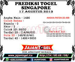 Angka yang kami berikan sangatlah paten janga lupa untuk membuat angka bolak balik agar semakin paten. Prediksi Angka Jitu Singapore 17 Agustus 2019 Sydney 11 September 25 Agustus