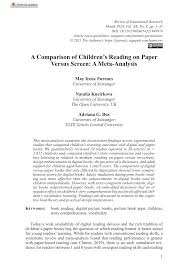 Helping children to focus their awareness to the present moment should be practiced in their daily routine. Pdf A Comparison Of Children S Reading On Paper Versus Screen A Meta Analysis