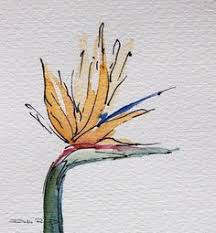 Bird Of Paradise Watercolor Tutorial Watercolors With Strelitzias Watercolor Art Watercolor Ink Step By Step Watercolor