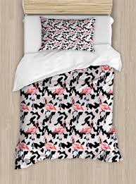 Wayfair Trendy Camo Flamingo Print Duvet Set Yatak Yatak Ortusu