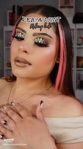 Zebra print makeup look 🦓🤍🤎✨