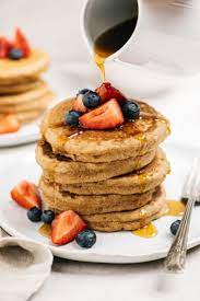 Light Fluffy And Perfectly Sweet Whole Wheat Pancakes Recipe Pancakes Wheat Pancakes Whole Wheat Pancakes