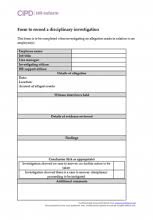 It may contain variables, constants, and functions that are used by other files within a programming project. Form To Record A Disciplinary Investigation Cipd Hr Inform