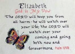 Elizabeth Name Blessings Personalized Cross Stitch Design From Joyful Expressions Cross Stitch Personalized Cross Cross Stitch Designs