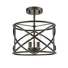 Black metal flush mount ceiling light. Buy Industrial Metal Drum Black Semi Flush Mount Ceiling Light For Dining Room Kitchen Hallway Entry Foyer Living Room 2 Light Online In Germany B07zjcyygc