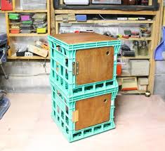 Diy milk crate shelves are easily accomplished simply by slotting four together, two up and two across. Using Milk Crates For Storage 7 Steps With Pictures Instructables