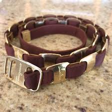 I ordered a ferragamo belt last week from a seller named daniel. Ferragamo Vintage Gold Tone Metal Links Canvas Grosgrain Women Belt 39 Inches Belts For Women Belt Women S Accessories
