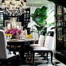 Pin By C Johnson On Lamps And Beautiful Chandeliers Black And White Dining Room White Dining Room White Decor