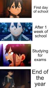 Kirito1 Stay Cool Man It S Gonna Be Easy Kirito2 I Can T Take This Anymore Crying Kirito3 God Sword Art Online Meme Sword Art Online Funny Sao Memes