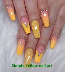 23 Great Yellow Nail Art Designs 2020 Nailart In 2020 Yellow Nails Design Coffin Nails Designs Yellow Nail Art