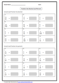 Fraction To Decimal Or Percent Fractions Decimals Percents Decimals Fractions