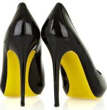 Black And Yellow High Heels Yellow Louboutins Yes Please Batwoman Christian Louboutin Shoes Shoes Heels