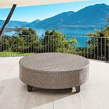 This outdoor wicker coffee table from dimar is perfect for tea time and conversation out in the garden. Lokatse Home 35 Dia Patio Wicker Rattan Outdoor Round Coffee Table Brown Amazon In Furniture
