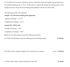 Why not urea to thaw ice? Solved 3 Urea Nh2 2co Is Used As A Fertilizer And Also Chegg Com