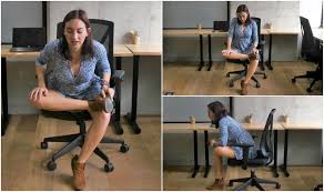 • sit in a chair with feet planted firmly on the floor • back straight (to elongate your spine) 9 Yoga Moves You Can Do At Your Desk Video Pdf The Remote Yogi
