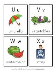 Hunt items that use the same first letter with the given alphabet card. Alphabet Flash Cards All Kids Network