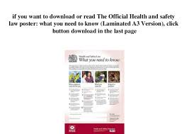 Health and safety policies should never be taken lightly since life could be at stake once this is treated as unimportant. Business Office Industrial Other Public Safety Equipment Health And Safety Law A4 Poster Constructoramyv Cl