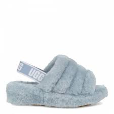 Light Blue Fluff Yeah Slide Slipper In 2020 Uggs Blue Uggs Slide Slipper