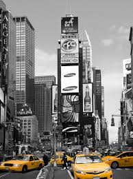 Times Square North Yellow Cabs New York Art Photo Print Poster Photo Print Poster Art Photo Prints Black And White Wall Art