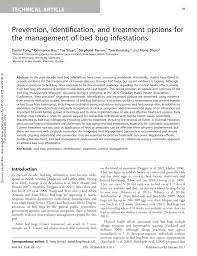 The landlord or the tenant? Pdf Prevention Identification And Treatment Options For The Management Of Bed Bug Infestations